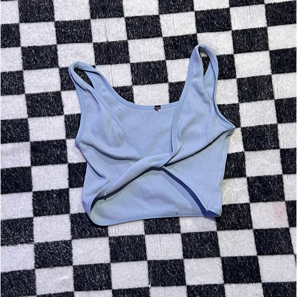blue twist crop top from pacsun